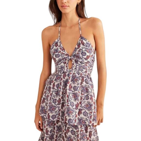 Boden NWT Tiered Garden Party Dress Smocked Halter Tie Ditzy Floral Rara Maxi 8‎ - Picture 5 of 16